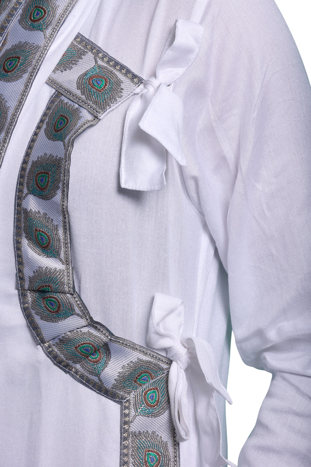 Traditional Bagalbandi Dhoti Set (Mor Pankh) with readymade dhoti and dupatta