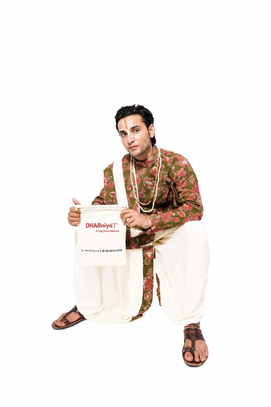 Gul Bagalabandhi And Dhoti Set- Mehandi