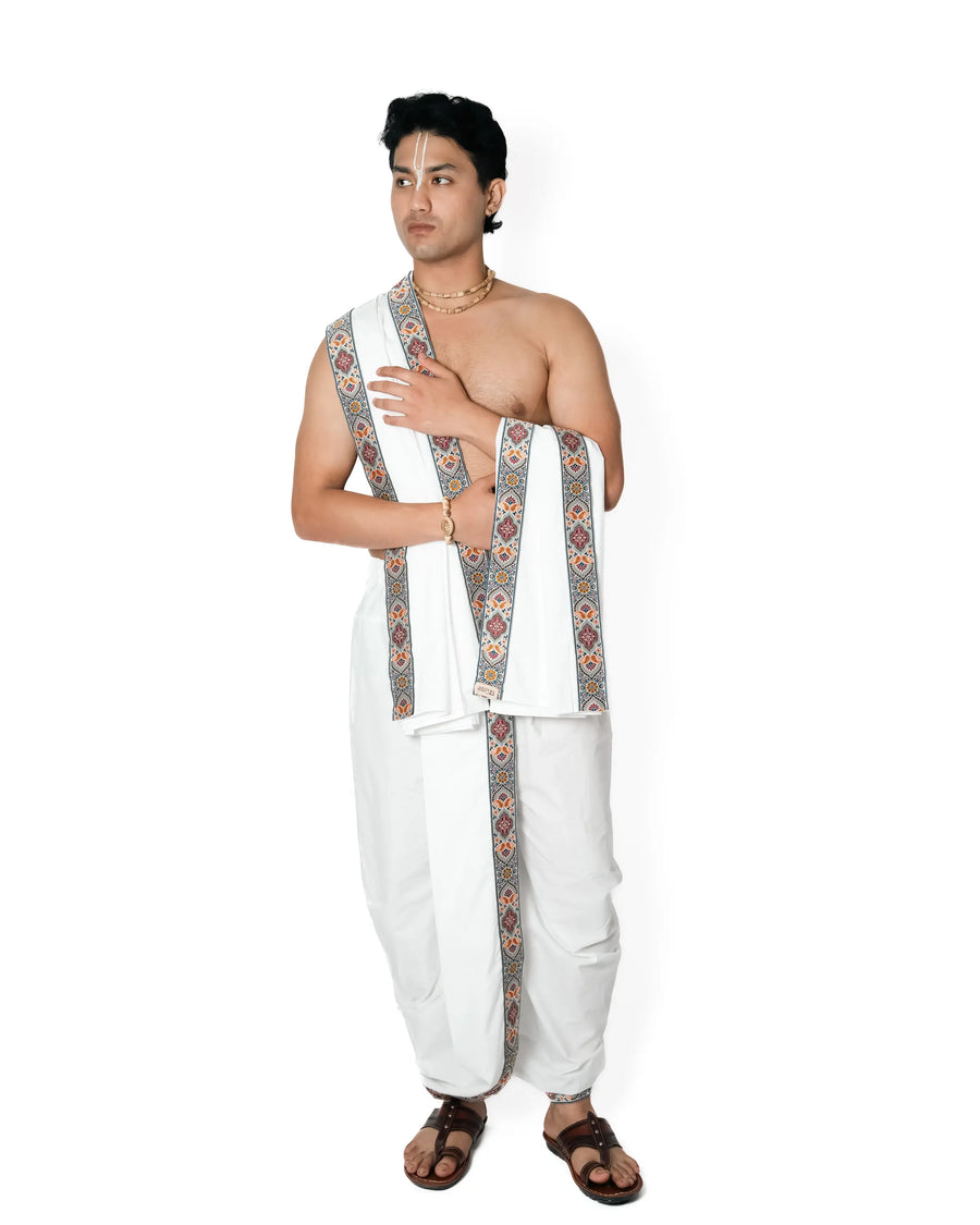 Mandar Pant style dhoti and dupatta