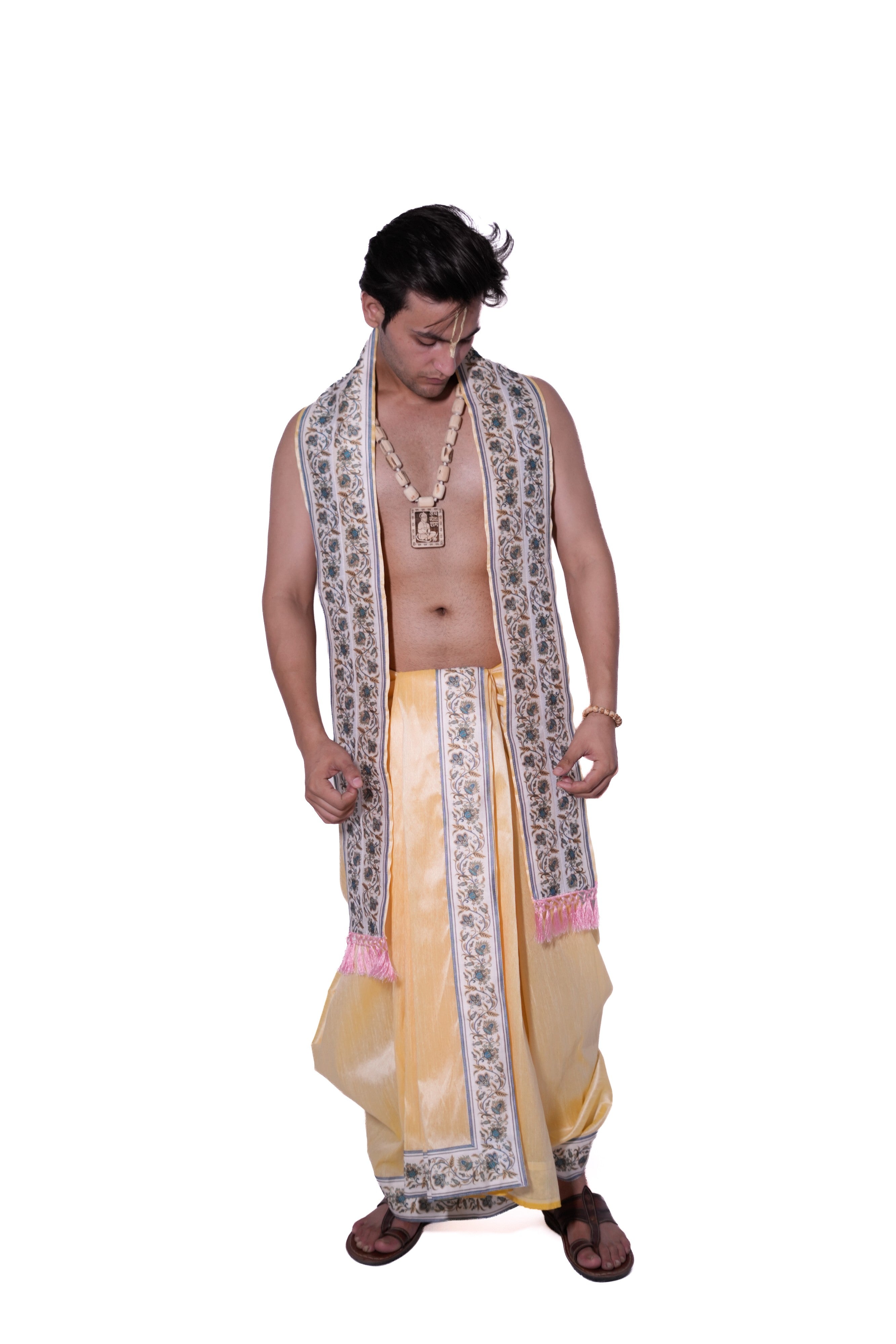 Dhoti and dupatta set - Kanish Cream