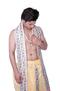 Readymade Dhoti and dupatta set - Kanish Cream