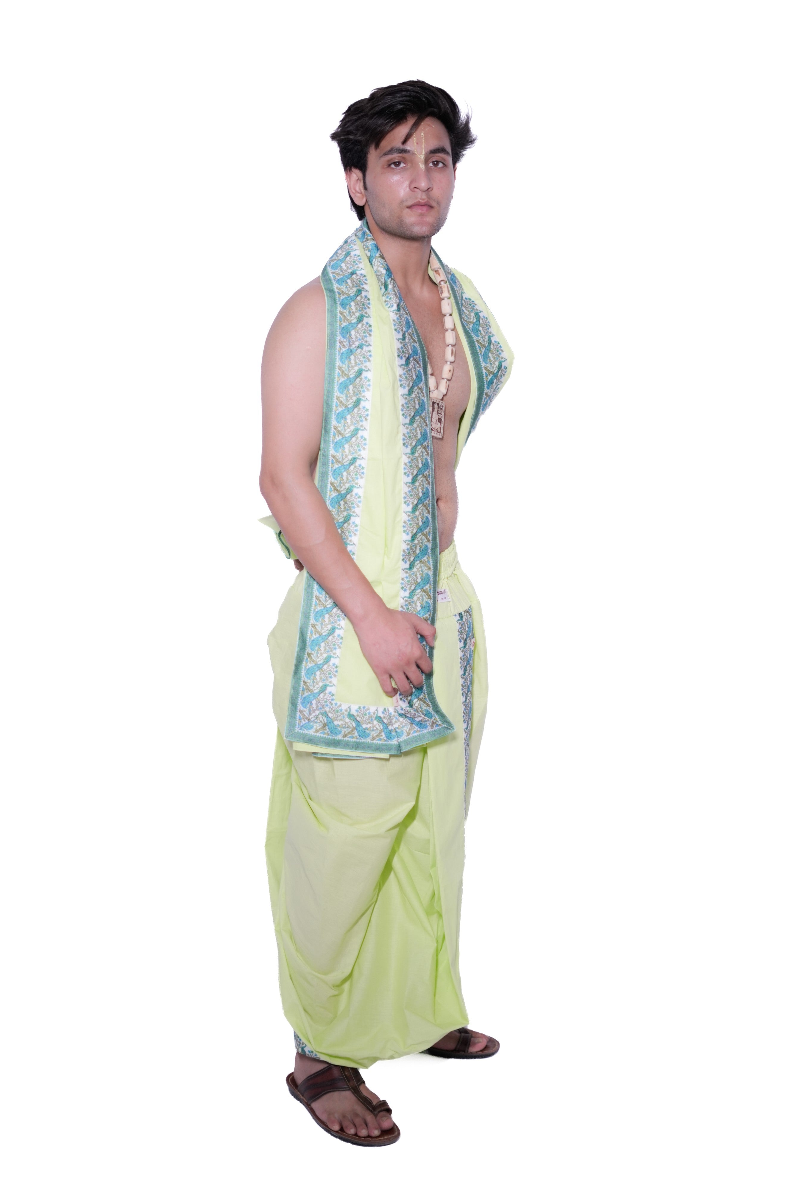 Readymade Dhoti and dupatta set - Neer Green