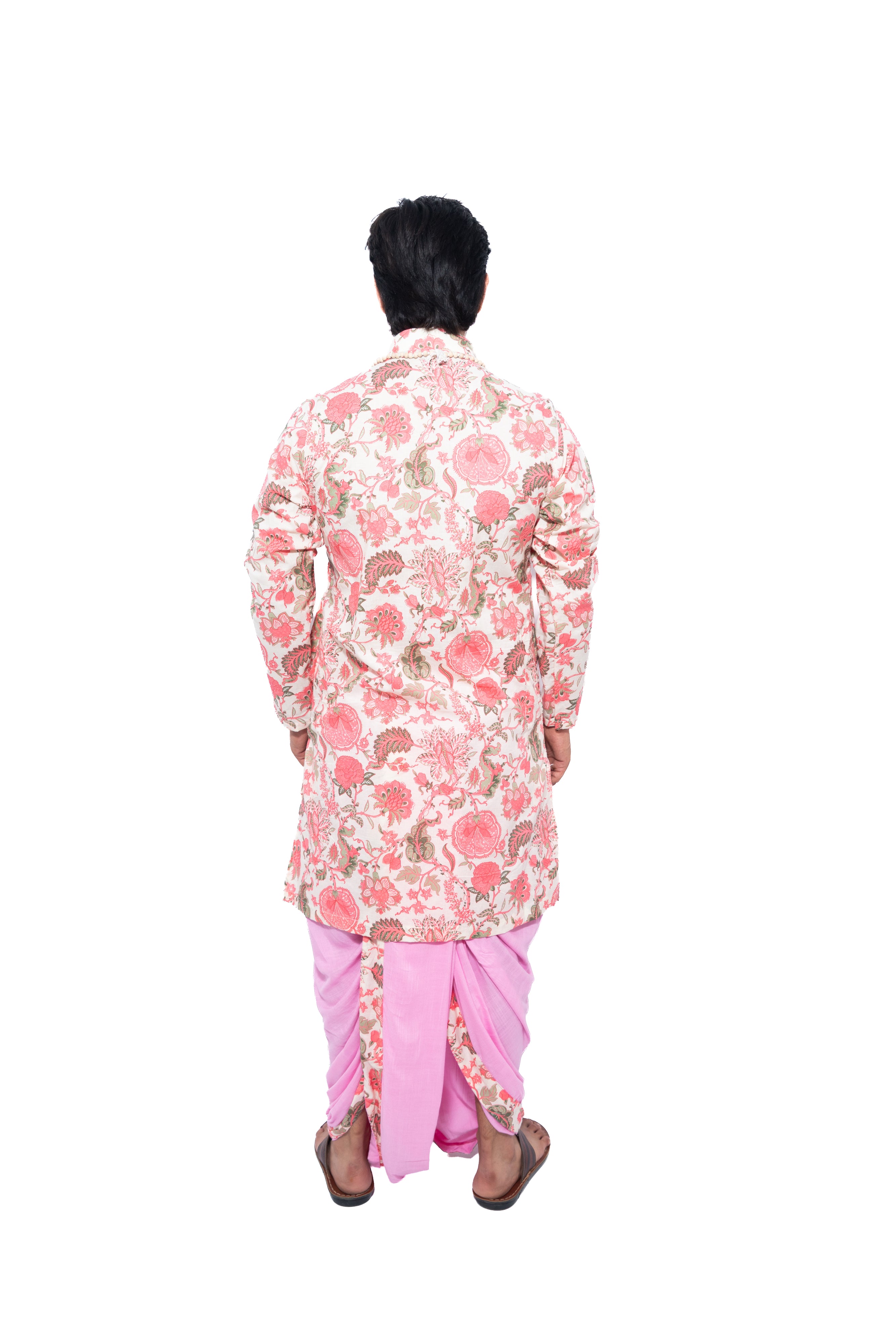 Shridhara Bagalabandhi and Dhoti Set- Pink