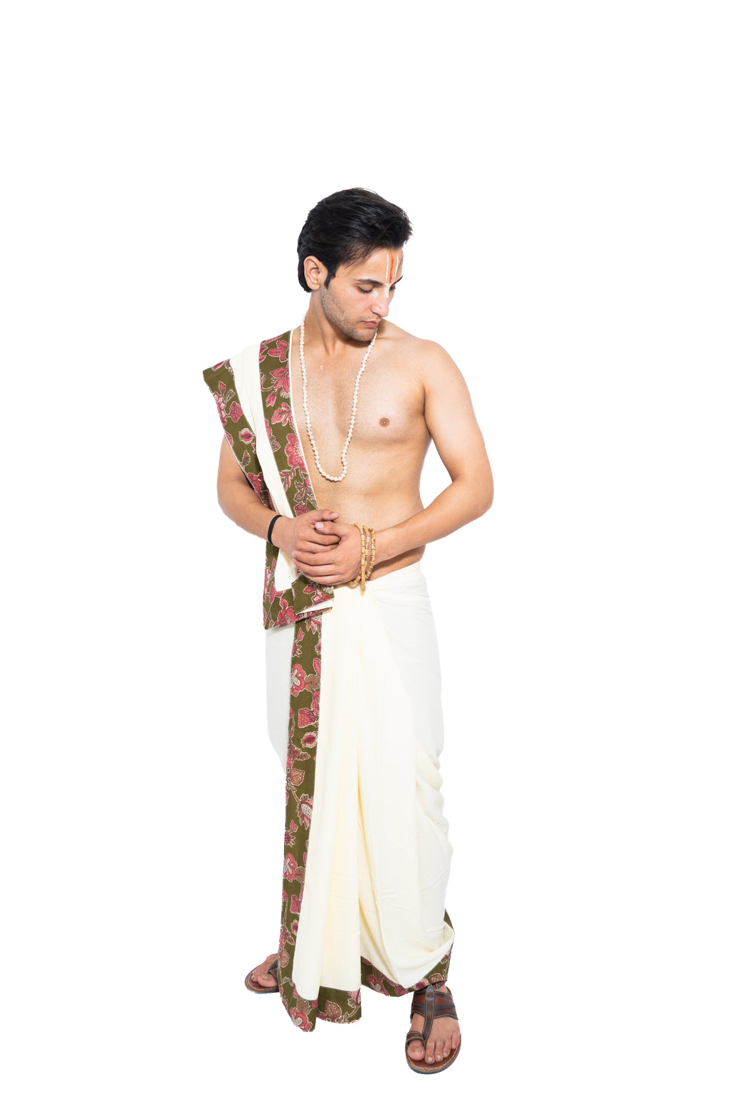 Gul Dhoti and dupatta set - Cream
