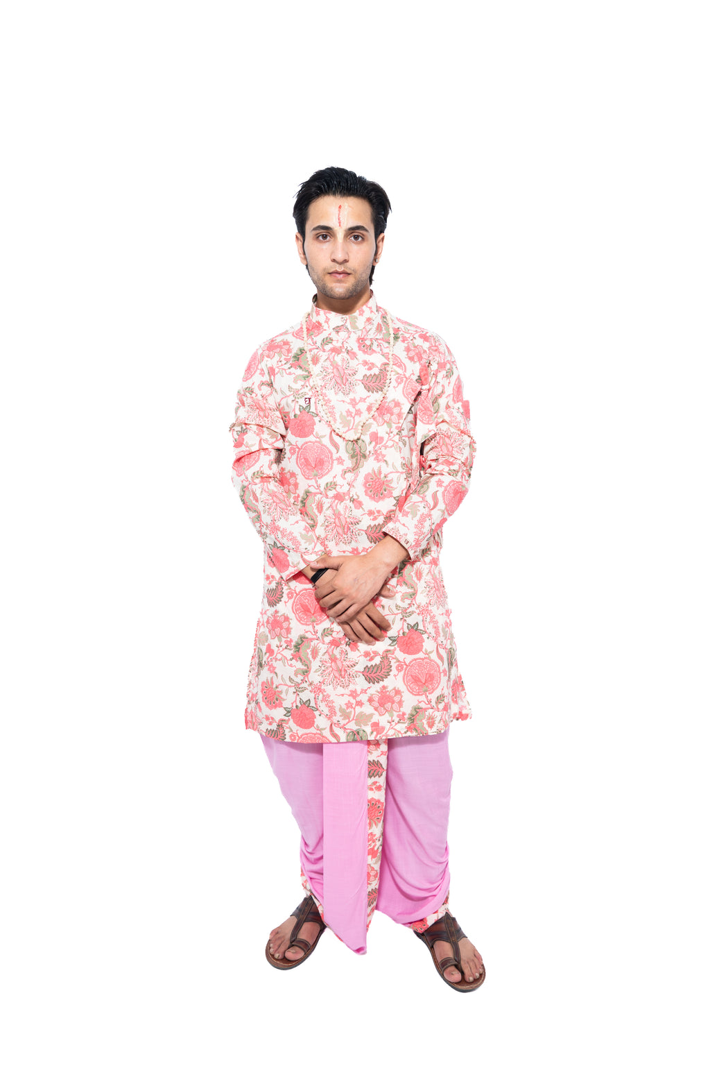 Shridhara Bagalabandhi and Dhoti Set- Pink