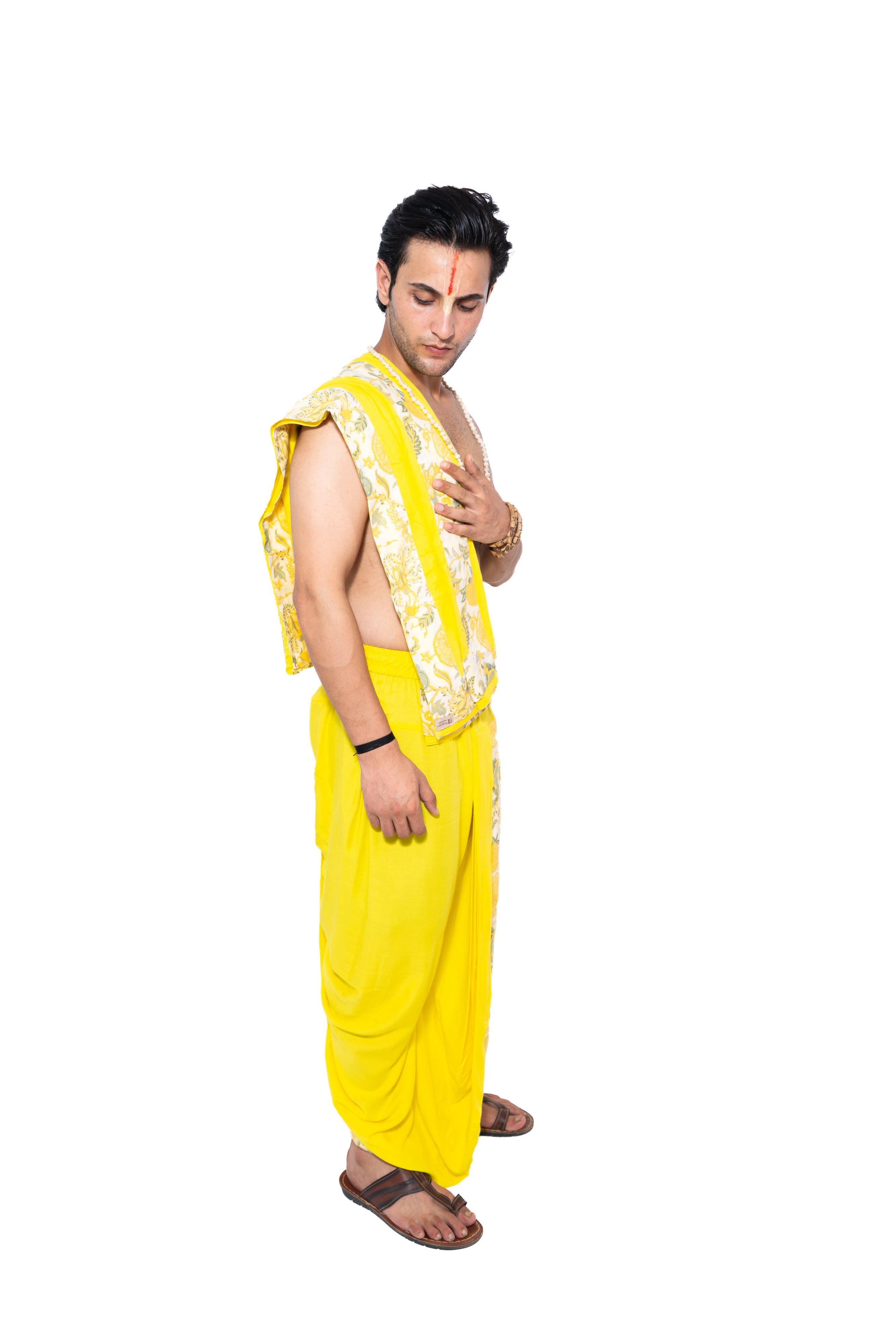 Nandalāla Readymade Dhoti and dupatta set - Yellow
