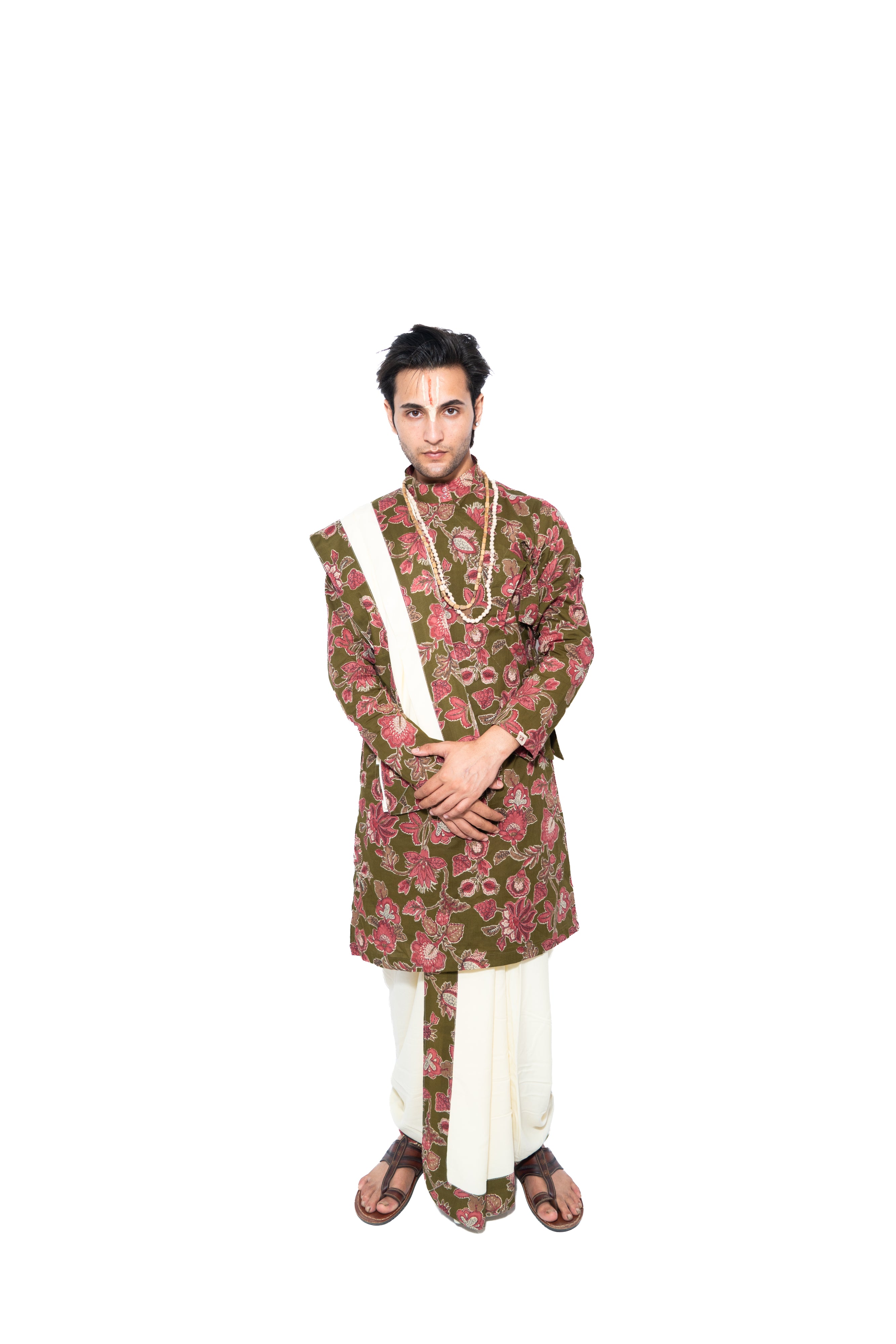 Gul Bagalabandhi And Dhoti Set- Mehandi