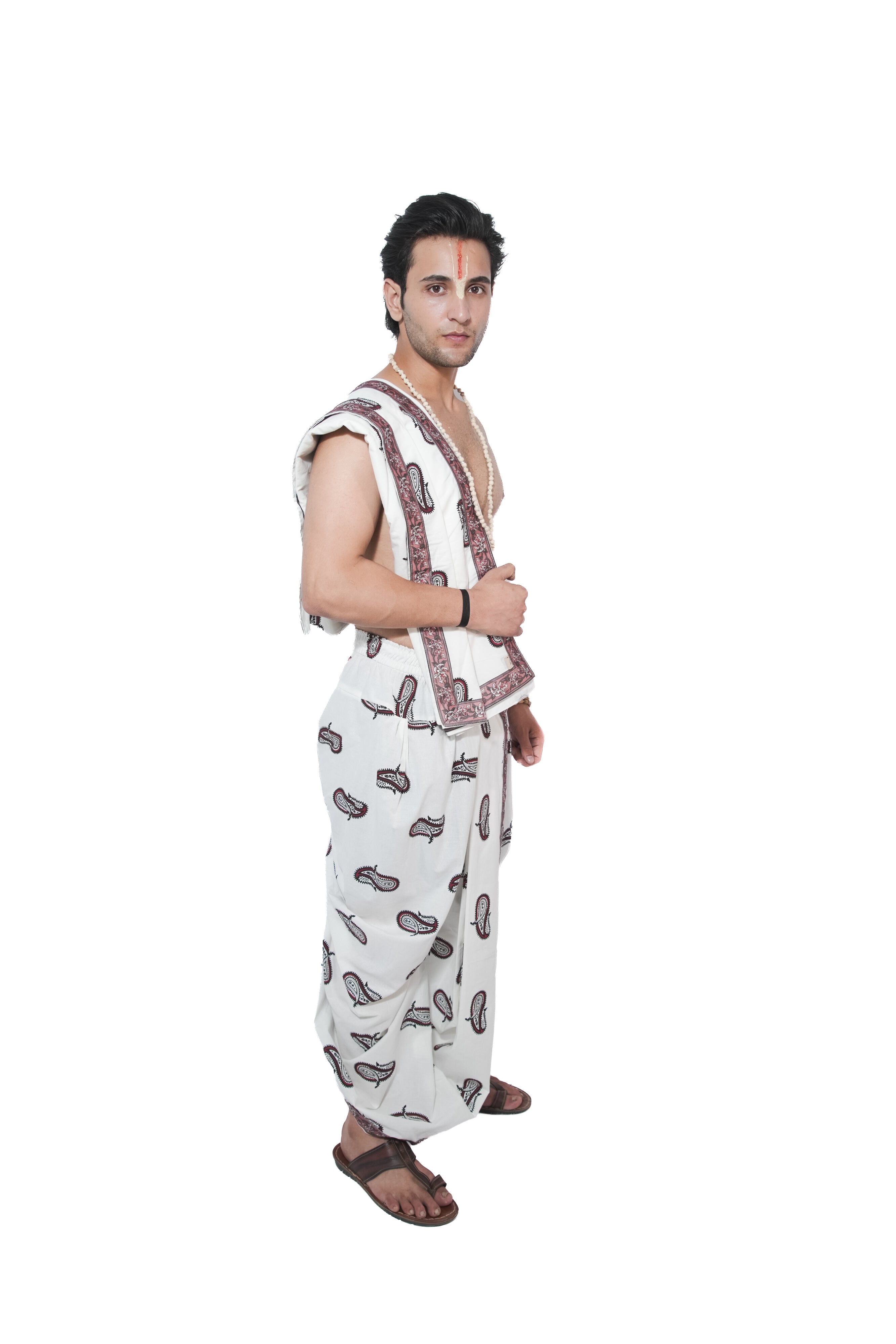 Arya Readymade Dhoti and dupatta set - Off white