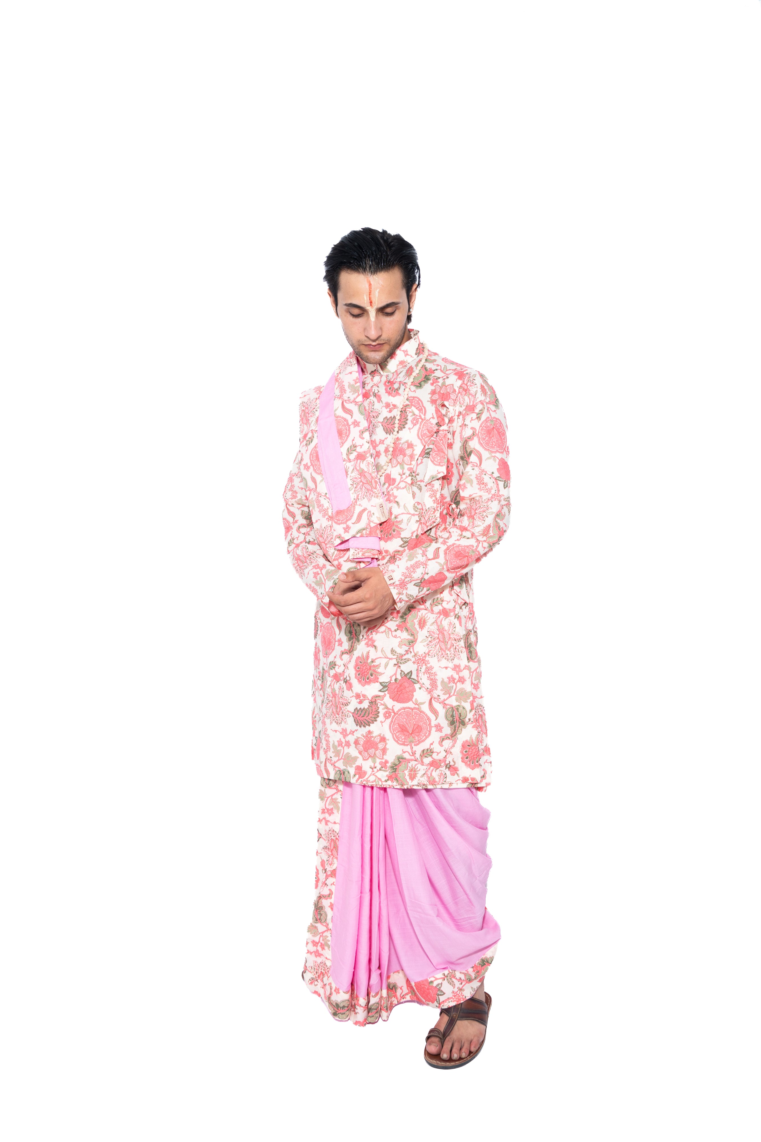 Shridhara Bagalabandhi and Dhoti Set- Pink