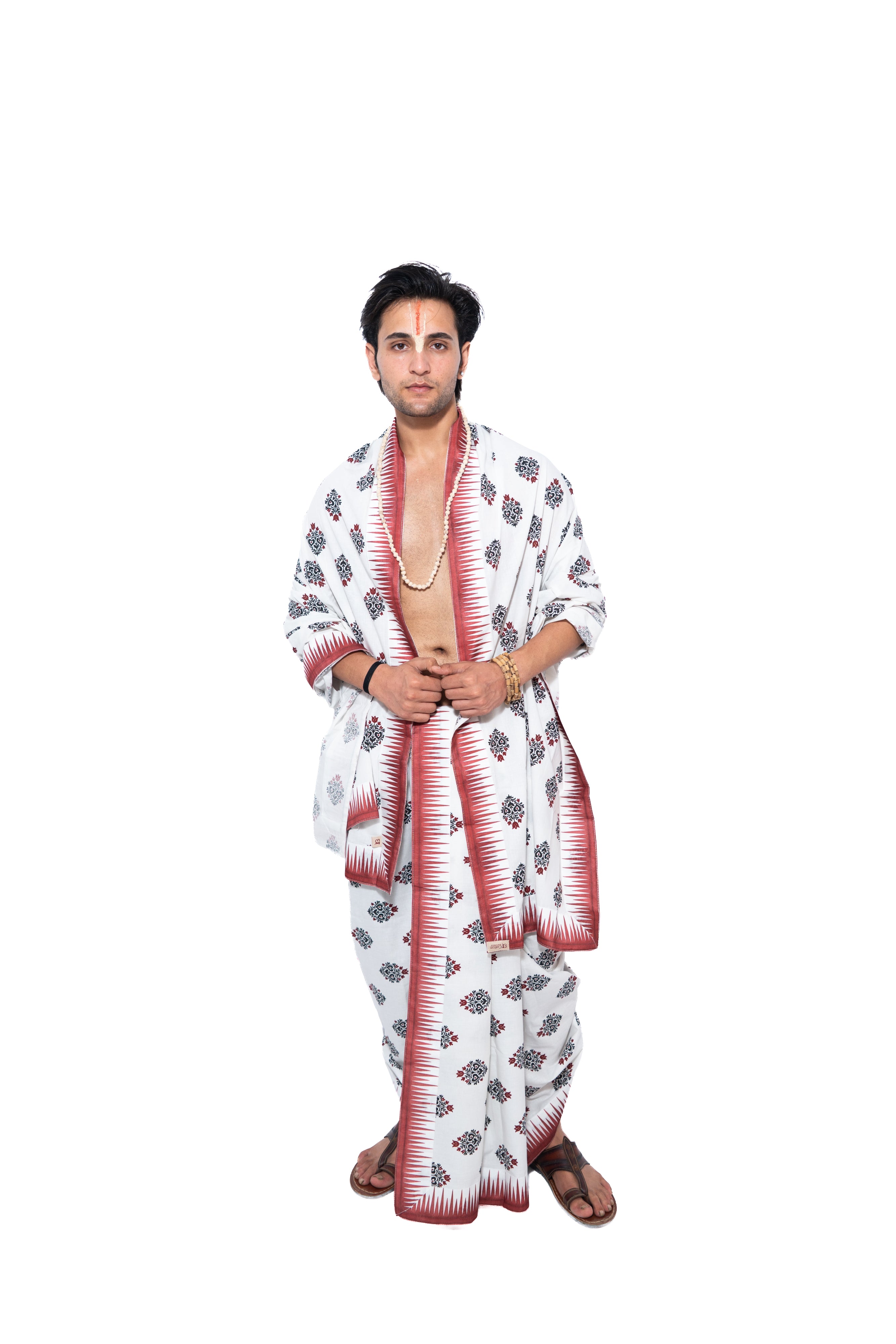 VAIṢṆAVA Dhoti and dupatta set - Off white