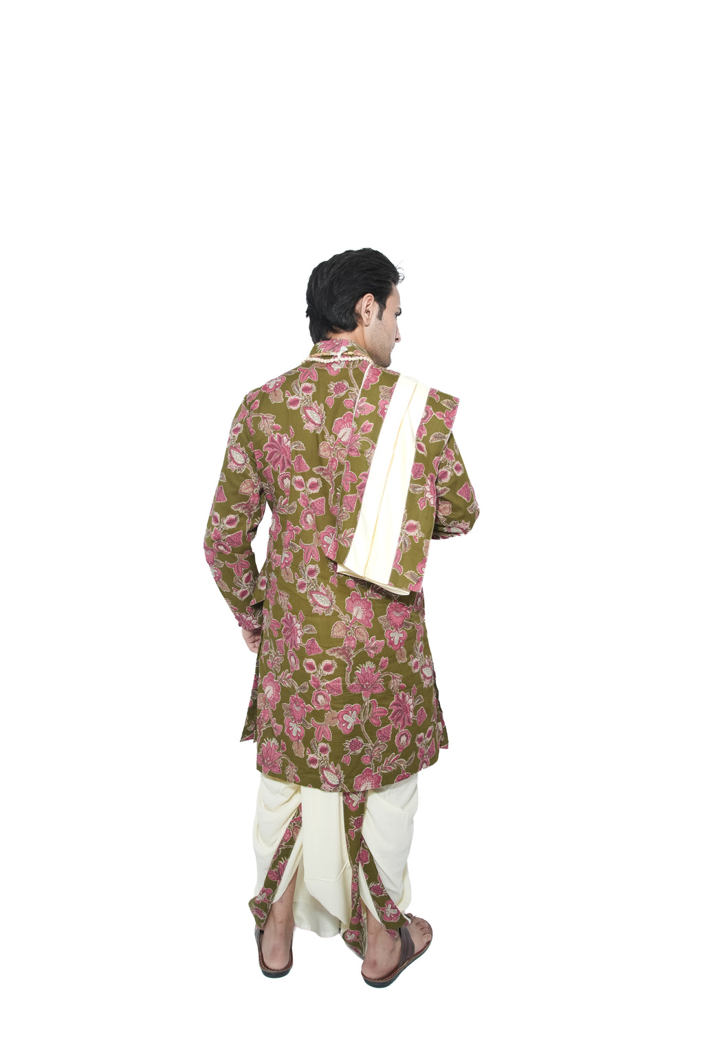 Gul Bagalabandhi And Dhoti Set- Mehandi
