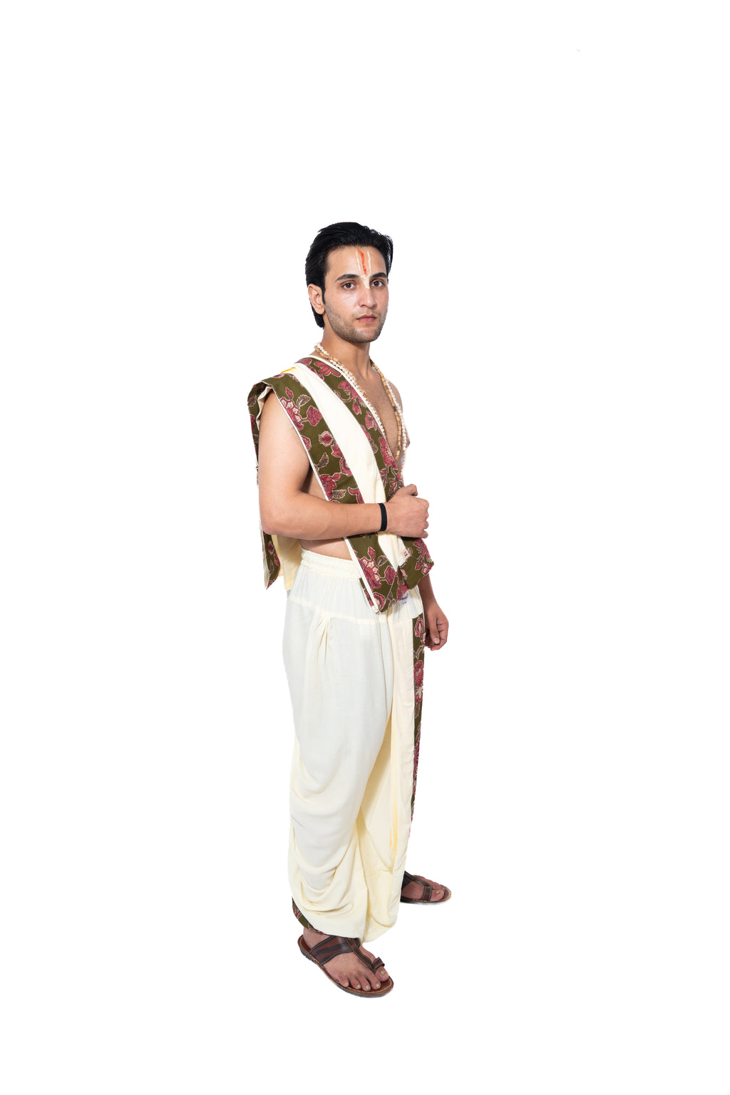 Gul Readymade Dhoti and dupatta set - Cream