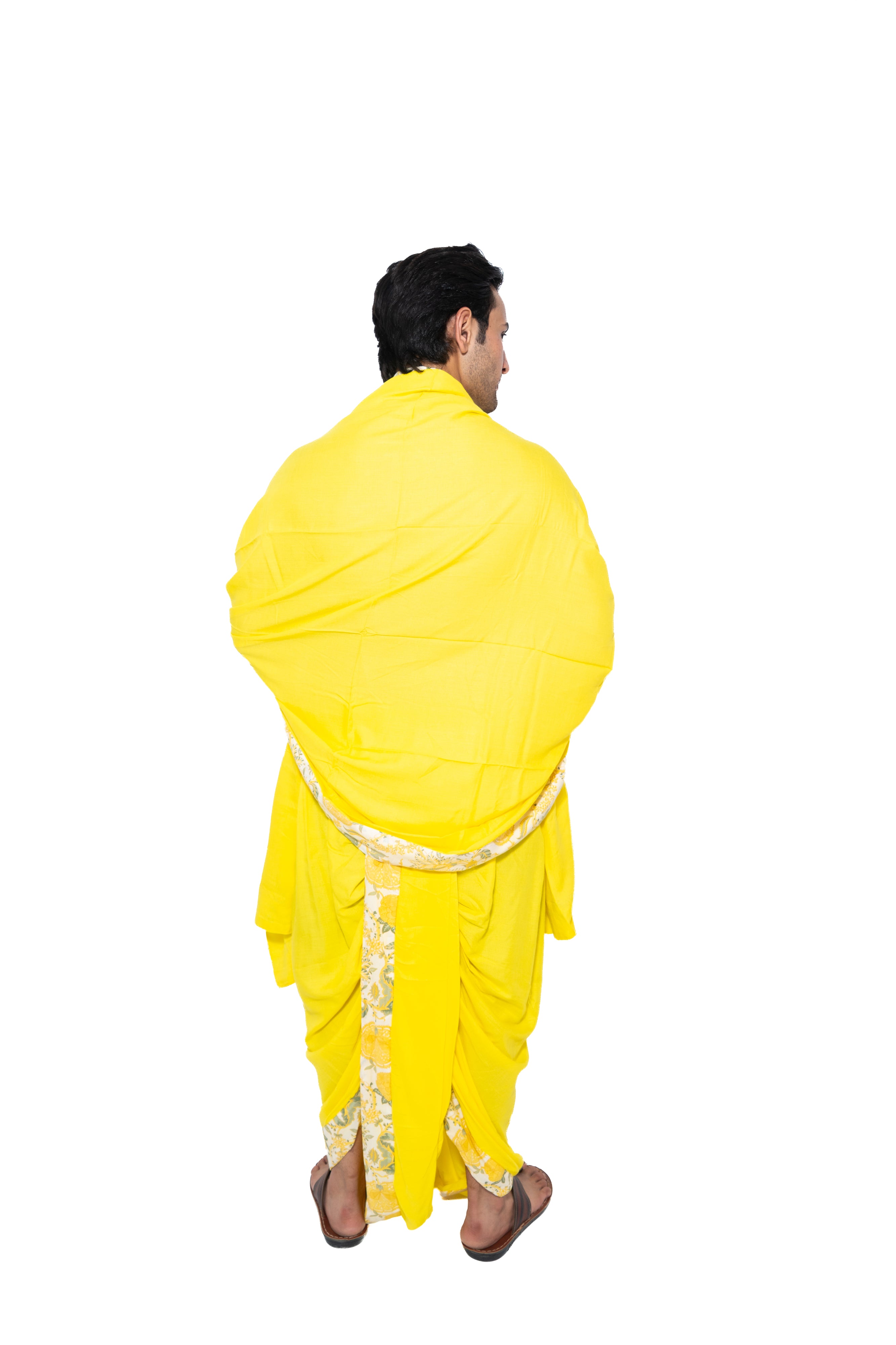 Nandalāla Dhoti and dupatta set - Yellow