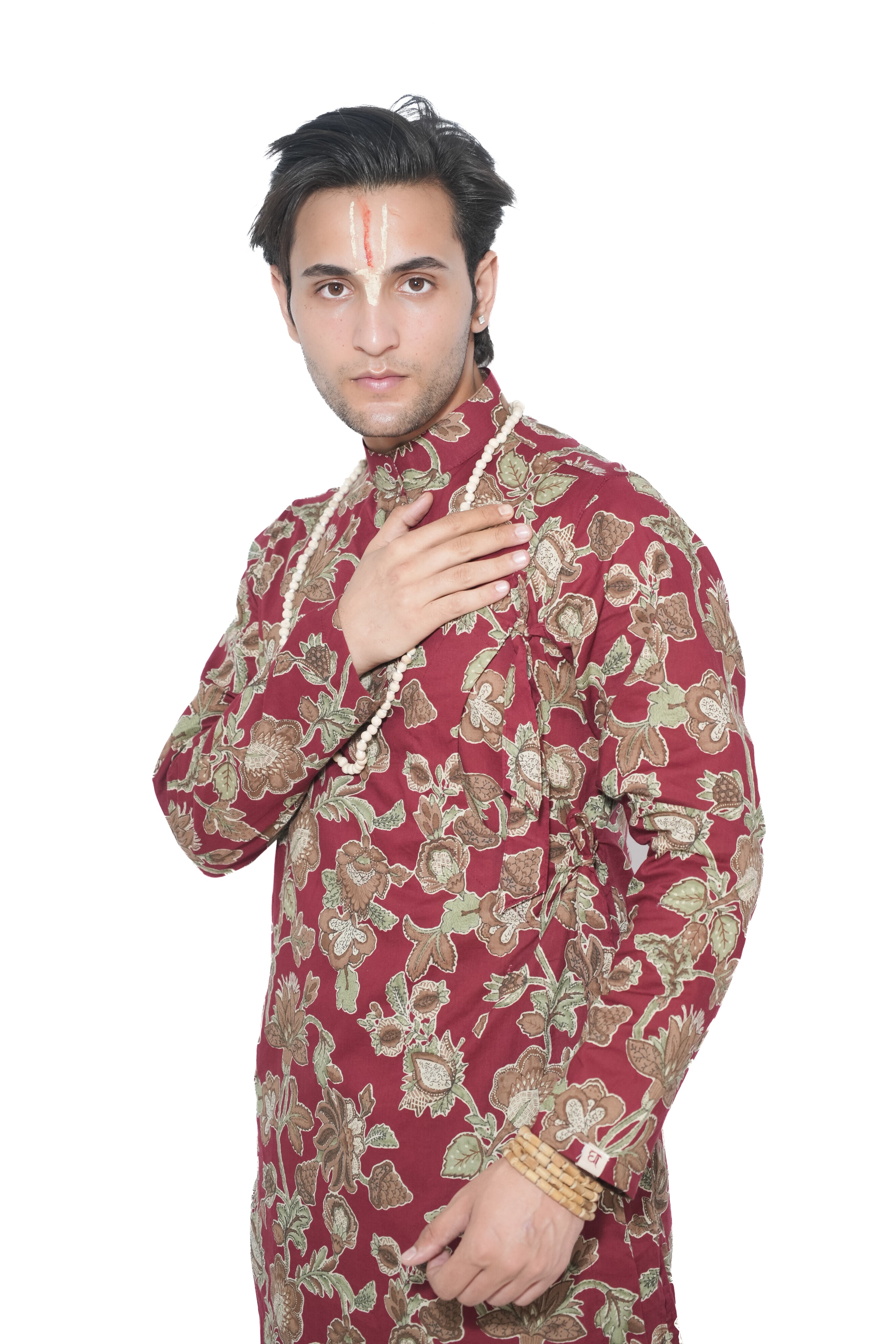 Sridhara Bagalabandhi And Dhoti Set- Maroon