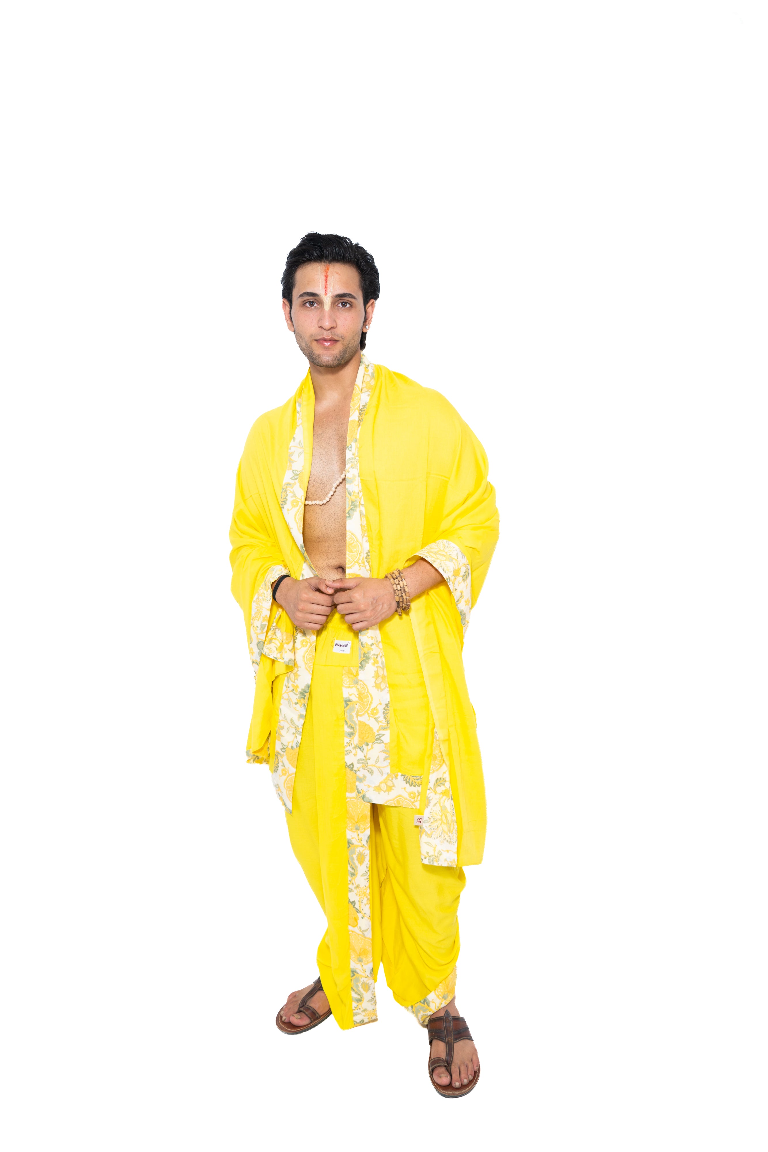 Nandalāla Readymade Dhoti and dupatta set - Yellow