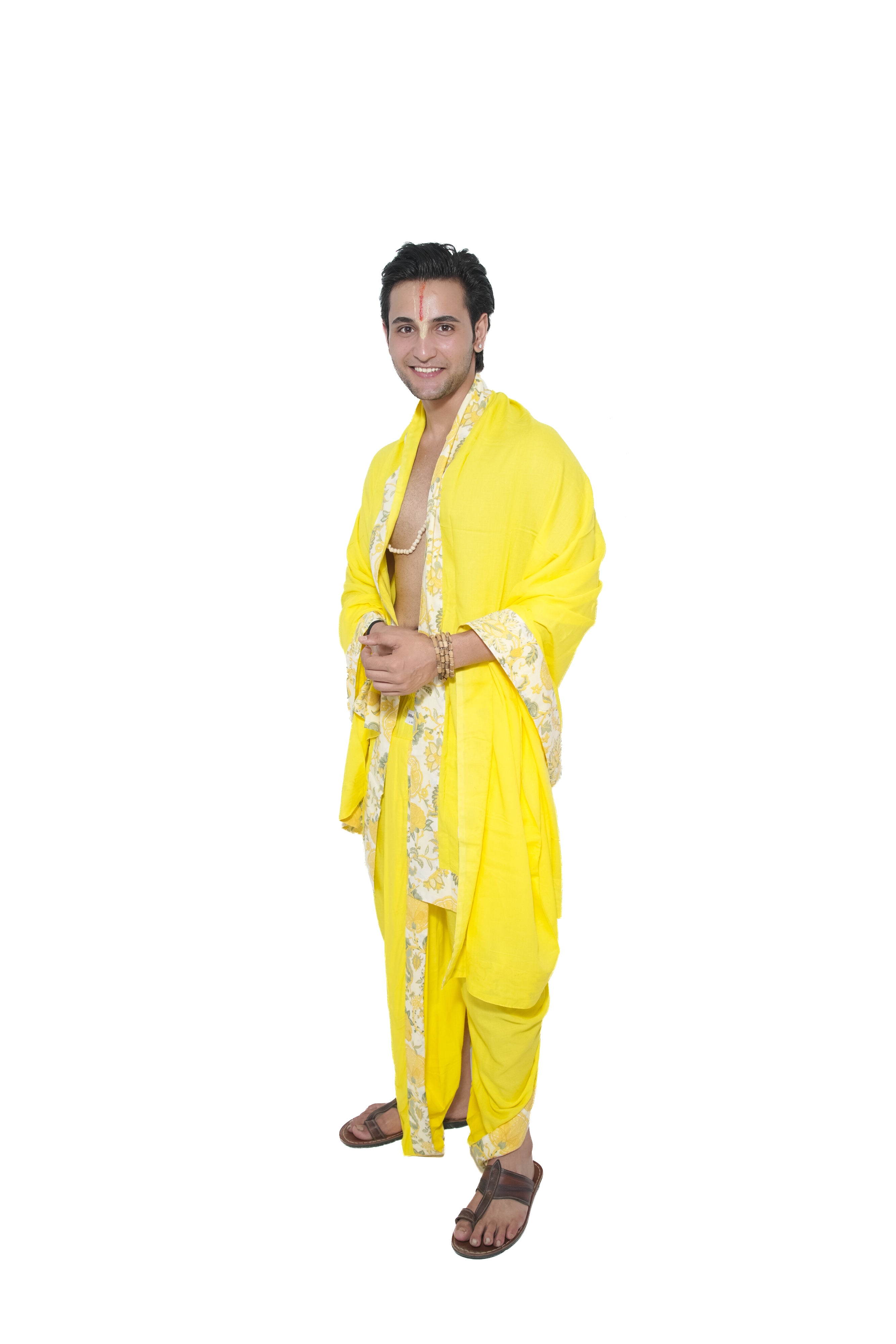 Nandalāla Readymade Dhoti and dupatta set - Yellow