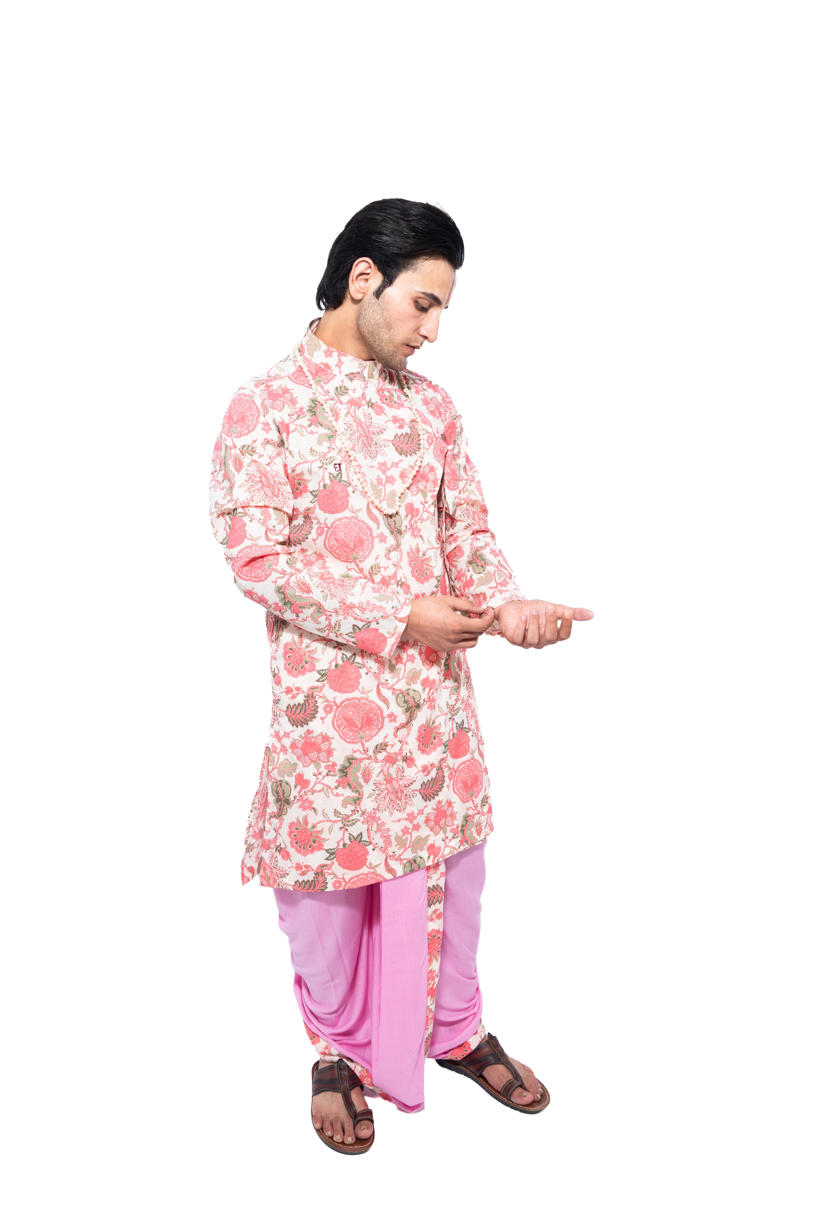Shridhara Bagalabandhi and Dhoti Set- Pink