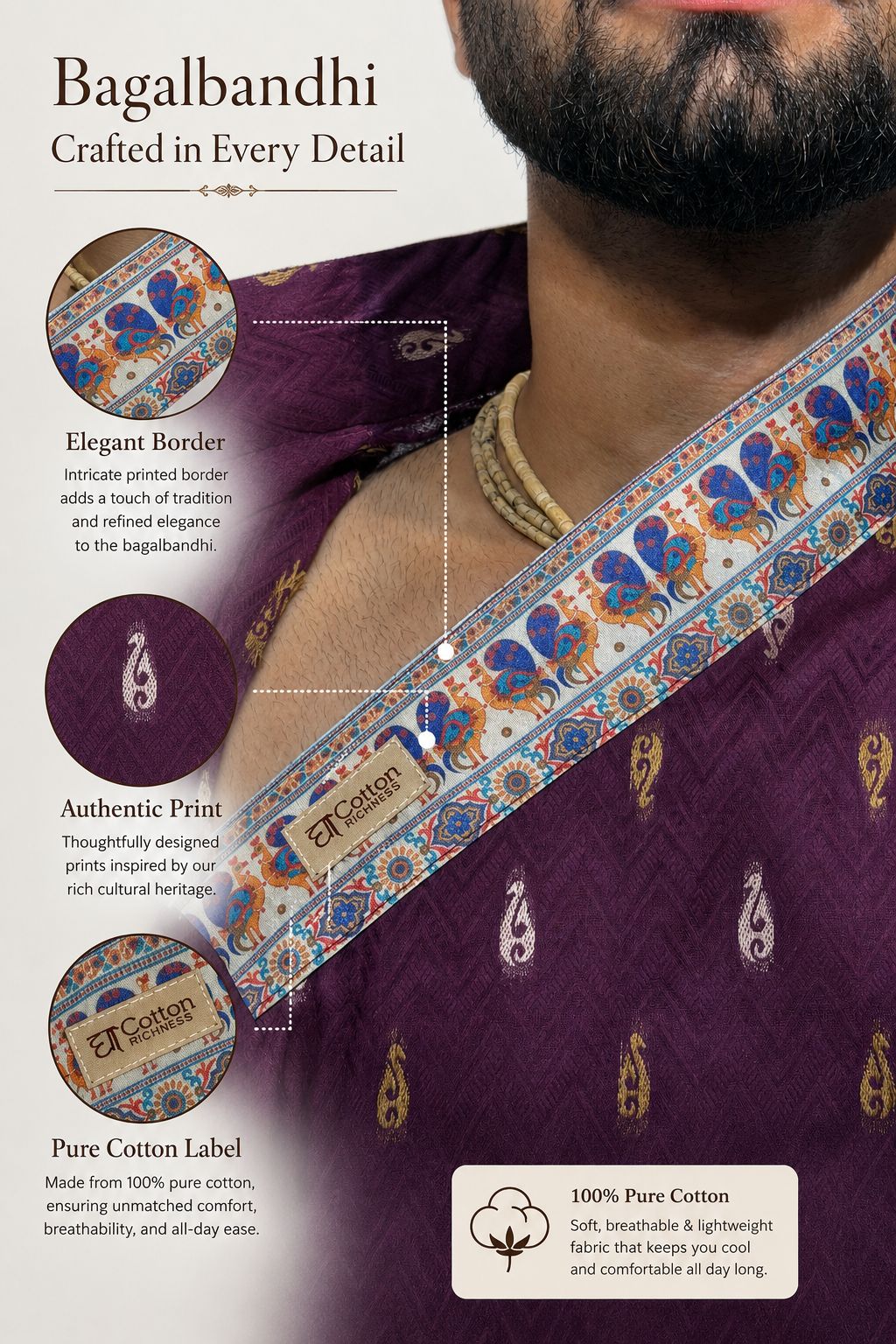 Border bagalbandi - Purple