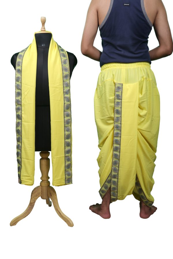 Bhagalpuri Bagalbandhi Set (Lemon peacock) - Image 5