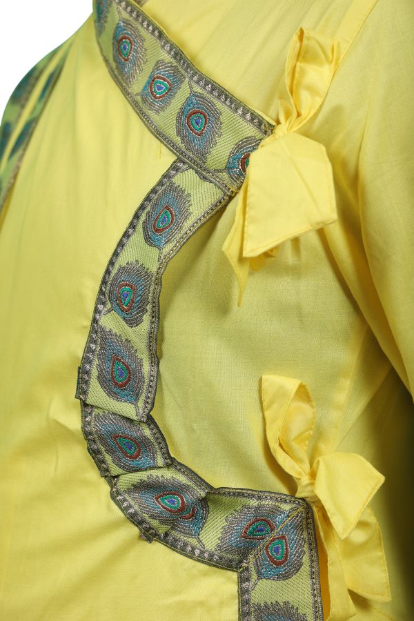 Bhagalpuri Bagalbandhi Set (Lemon peacock) - Image 2