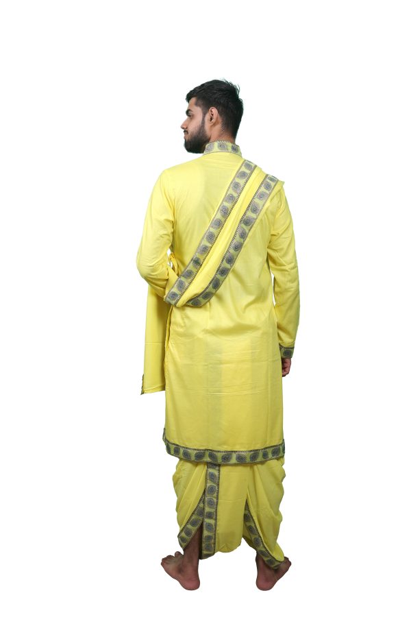 Bhagalpuri Bagalbandhi Set (Lemon peacock) - Image 3