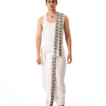 Traditional Dhoti Set (Mor pankh) White
