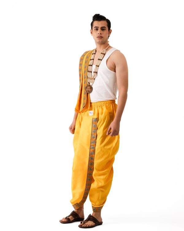 Traditional Dhoti Set (Mor Pankh) Mango - Image 2