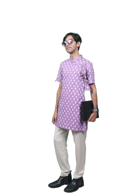 Cotton Printed Short Bagalbandhi – Youth Edition Lavender