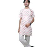 Cotton Printed Short Bagalbandhi – Youth Edition White