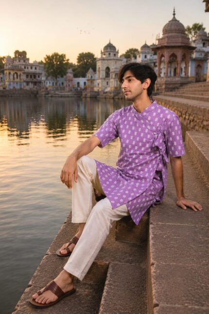 Cotton Printed Short Bagalbandhi – Youth Edition Lavender