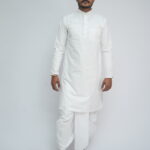 White Cotton Kurta Front Minimalist