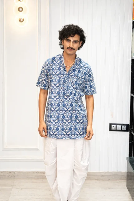 Kutumb Neel Saaj- Mens Kurta and Dhoti Set