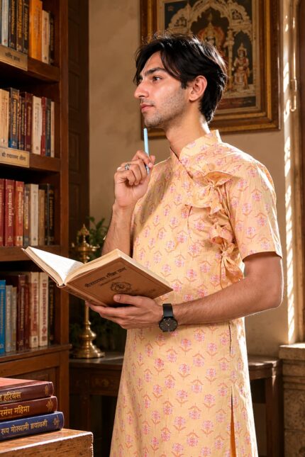 Cotton Printed Short Bagalbandhi – Youth Edition Cream