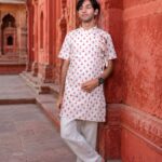 Cotton Printed Short Bagalbandhi – Youth Edition White