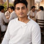 White Cotton Kurta Side Design Wooden